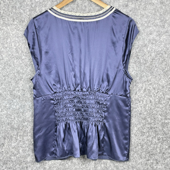 The Limited Y2K Womens Coquette Silk Babydoll Lace Trimmed Top Size XL Soft Goth - Picture 3 of 7